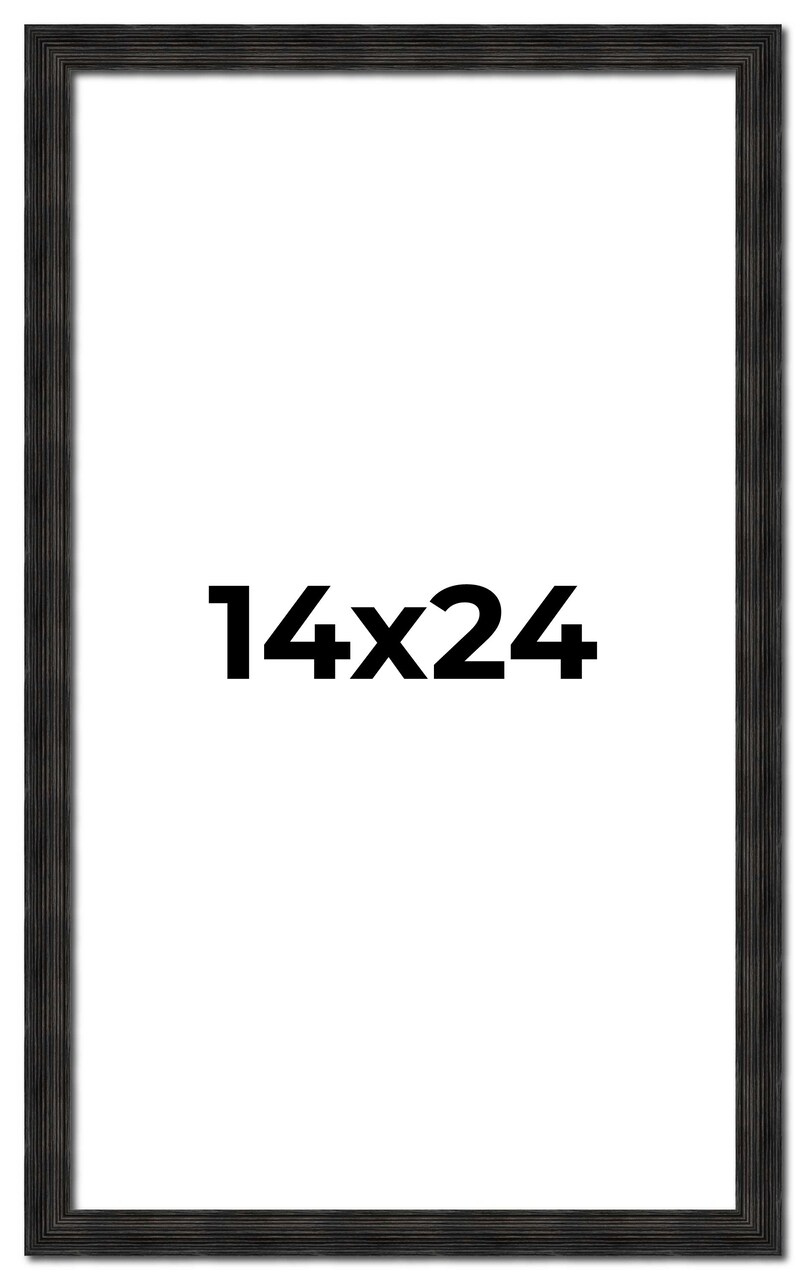 14x24 Thin Barnwood Picture Frame with UV-Resistant Acrylic & Acid Free Backing, Available in 2 Paint Finishes - Grey and Black